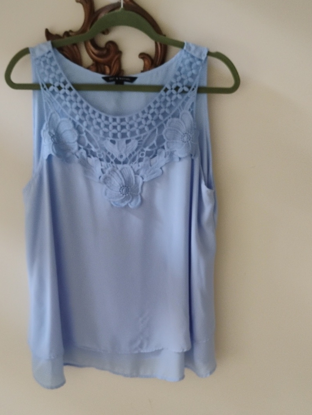 Zac & Rachel Lace Yoke Camisole in Light Blue